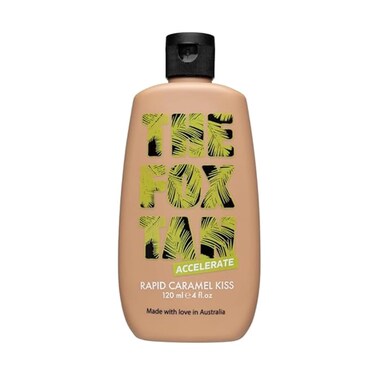 The Fox Tan Rapid Caramel Kiss, Natural Tanning Accelerator For Deeper &amp; Darker Tans, Delivers an Instant Tint &amp; Glow, Vegan &amp; Cruelty Free, 120 mL
