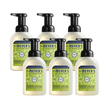 MRS. MEYER'S CLEAN DAY Foaming Hand Soap, Lemon Verbena 10 Fl Oz (Pack of 6)