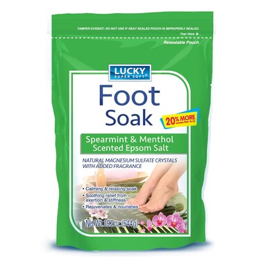 Lucky Super Soft Foot Soak Spearmint &amp; Menthol Epsom Salt, 19.2 Ounce