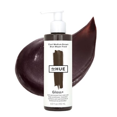 dpHUE Gloss+, Cool Medium Brown - 6.5 oz (8-12 Applications) - Semi-Permanent Hair Color &amp; Conditioner - Lasts Up to Eight Washes - Paraben, SLS &amp; SLES Sulfate Free - Vegan, Leaping Bunny Certified