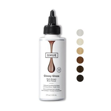 dpHUE Glossy Glaze, Dark Brown - 4 fl oz - In-Shower Conditioning Glaze for Luminous Shine &amp; Sheer Color - Paraben, SLS &amp; SLES Sulfate Free - Leaping Bunny Certified