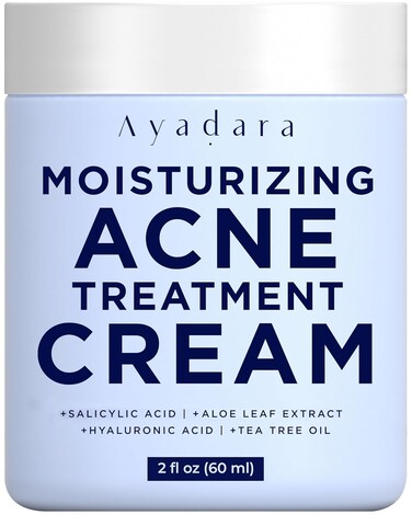 Moisturizing Acne Treatment Cream, Salicylic Acid Face Moisturizer for Oily &amp; Acne Prone Skin, Pimple, Blackhead, Whitehead, Hormonal, &amp; Cystic Acne Treatment for Men, Women, 90-Day Supply by Ayadara