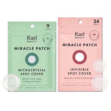 Rael Pimple Patches, Invisible &amp; Microcrystal Spot Cover - Hydrocolloid Acne Patch for Face, Zit and Blemish, Breakouts, Vegan, Korean Skin Care (33 Count)