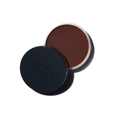 Saie Sun Melt Bronzer - Buildable Cream-Balm Bronzer For Face Sculpting - Cream Contour with Velvet Finish - Dark Bronze (1 oz)