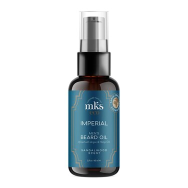 MKS eco for Men Imperial Beard Oil, Sandalwood Scent - 2 fl oz - Calms &amp; Controls Facial Hair, Adds Shine, Moisturizes Skin - With Hemp Seed Oil &amp; Argan Oil - Vegan, Cruelty Free