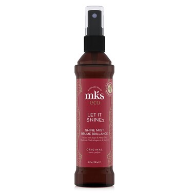 MKS eco Let It Shine, Original Scent - 4 fl oz - Shine Mist + Hairspray - Refreshes Shine, Smooths Frizz &amp; Flyaways - With Moroccan Argan Oil, Hemp Seed Oil - Vegan &amp; Cruelty Free