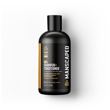 MANSCAPED&reg; 2 In 1 Shampoo &amp; Conditioner, UltraPremium Formula Infused with Sea Kelp, Coconut Water, Aloe for Nourishing and Hydrating Hair (8 oz)