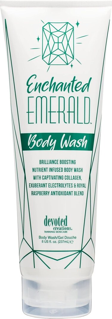 Devoted Creations Enchanted Emerald Body Wash &ndash; Brilliance Boosting Nutrient Infused Body Wash with Captivating Collagen, Exuberant Electrolytes, and Royall Raspberry Antioxidant Blend &ndash; 8 oz.