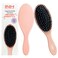 INH Boar Bristle Hair Brush   Smoothing Detangler Brush with Soft Vegan Mixed Bristles for Wet &amp; Dry Hair   Detangling Anti-Frizz Wood Paddle Brush for Wig, Extensions, Human &amp; Synthetic Hair   Peach
