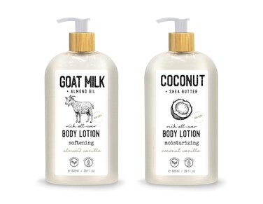 Skin Verse Body Lotion, Goat Milk, Almond Oil Body Lotion, Softening, Almond Vanilla, Coconut, Shea Butter Body Lotion, Moisturizing, Coconut Vanilla, 28 fl. oz.   Home and Body Co