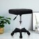 FURWOO Rectangle Rolling Stool with Wheels Height Adjustable Swivel Stool Chair for Spa Salon Massage Black