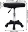 FURWOO Rectangle Rolling Stool with Wheels Height Adjustable Swivel Stool Chair for Spa Salon Massage Black