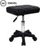 FURWOO Rectangle Rolling Stool with Wheels Height Adjustable Swivel Stool Chair for Spa Salon Massage Black