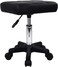 FURWOO Rectangle Rolling Stool with Wheels Height Adjustable Swivel Stool Chair for Spa Salon Massage Black
