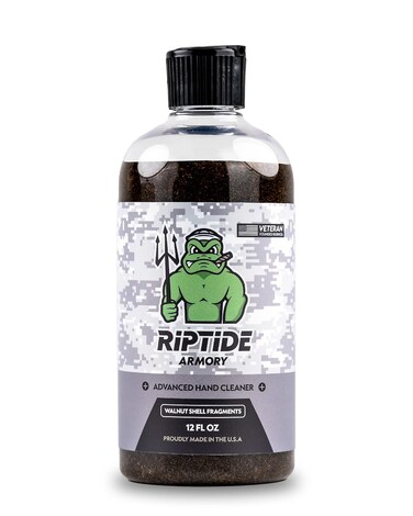 Riptide Armory Advanced Hand Cleaner 12oz With Walnut Shell Fragments - Use Cutting Edge Advancements to Leave Hands Carbon &amp; Chemical Free