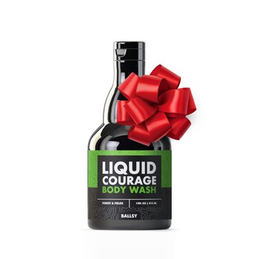 Ballsy Liquid Courage Body Wash to Hydrate Skin, with Aloe Vera, Coconut Oil and Jojoba Spheres, Forest and Fields, 14 oz