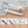 Ontaki Curved and Rounded Men's Facial Hair Scissors - Mustache, Nose Hair, Beard Trimming - Safe for Eyebrows, Eyelashes, and Ears - Stainless Steel (Silver) - Eyebrow Scissors