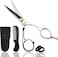 Ontaki 5.5&rdquo; Japanese Steel Mustache &amp; Beard Scissors for Men with Comb &amp; Carrying Pouch - Hand Forged Shears, Ergonomic Bent Handles Design, Facial Hair Cutting Scissors (Ergonomic Silver, Right Hand)