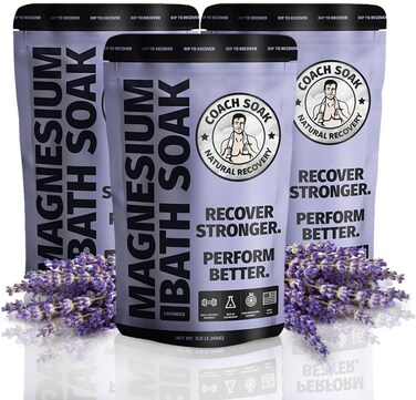 3 Pack Bundle: Coach Soak Recovery Bath Soak, Epsom Salt Bulk - Bath Salts Bulk, 3 Pack Bundle - Total of 9 Pounds (Lavender)