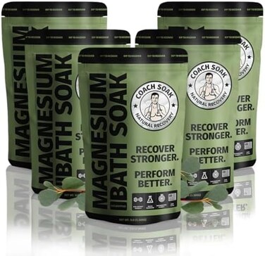 5 Pack Bundle: Coach Soak Recovery Bath Soak, Epsom Salt Bulk, Bath Salts Bulk, 5 Pack Bundle, Total of 15 Pounds (Eucalyptus Tea Tree)