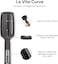 L'ANGE HAIR Le Vite Curve Ceramic Straightening Brush   Heated Straightener Flat Iron for Smooth, Anti Frizz Hair   for All Hair Lengths   Hot Styling Brush for Effortless Straightening (Black)