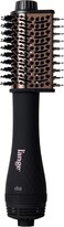 L'ANGE HAIR Le Volume Elev&eacute; 65MM 2-in-1 Titanium Brush Dryer   Dry and Style   Unique Teardrop Shape Barrel   3 Heat Settings   360&deg; Vented Airflow   Ionic Technology for Frizz-Free Styling (Black)