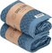 Sand Cloud Turkish Bath Towels for Bathroom, Set of 2 (Atom Blue, Large) - Luxury Soft Linen Turkish Organic Cotton is Luxurious &amp; Absorbent - Premium Shower &amp; Bathroom Towels Dry Faster