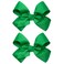 HAIRBOWS Girls' 2 Pack of Grosgrain Hair Bows with Knot Wrap Center on Hair Clips, All Ages and Hair Types, 6 Inch Bows, Green
