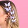 xo, Fetti Purple Butterfly Rhinestone Organza Hair Clips - 5 pcs   Bachelorette Party Favors, Birthday Girl Accessory, Concert Party Decorations, Rave Hair Supplies, Festival