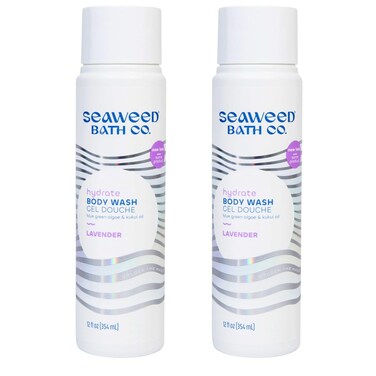 Seaweed Bath Co. Hydrate Body Wash, Lavender Scent, 12 Ounce (Pack of 2), Shower Gel for Men &amp; Women, Vegan, Paraben Free, Sulfate Free, Cruelty Free