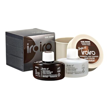 iroiro Permanent Gray Coverage Hair Color (Dark Brown, 4.72 oz)