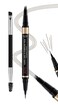 Microblading Eyebrow Pencil, Waterproof 2 in 1 Dual-ended Eyebrow Pen with 4 Fork Tip &amp; Precise Brush Tip Create Natural Hair-Like Brows, Long Lasting - Dark Brown