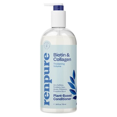 Renpure Plant Based Biotin and Collagen Thickening Volume Conditioner - Leaves Hair Looking Luscious - Gentle Formula - Dye, Cruelty and Paraben Free - Recyclable, Pump Bottle Design - 24 fl oz