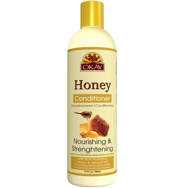 OKAY Honey and Almond Nourishing And Strengthening Conditioner Helps Refresh,Revitalize, and Strengthen Hair Sulfate,Silicone,Paraben Free For All Hair Types and Textures Made in USA 12oz