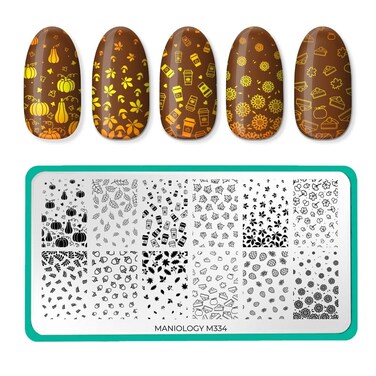 Maniology Season Gradients Nail Stamping Plate, Gradient Fall-Theme Inspired Manicure