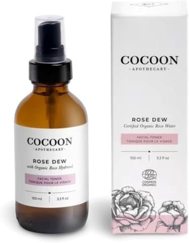 3.3 fl oz Rose Dew Facial Toner   Ecocert Cosmos Organic, Face Toner for Women,Sensitive,Dry,Normal Skin   Soothe + Cool, Hydration + Antioxidants, Nourish + Rejuvenate, Rose Water
