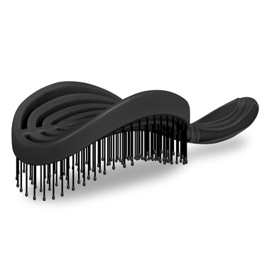 NuWay 4HAIR&reg; DoubleC PRO&reg; U.S. Patented Double Curved Detangling Brush is Hair Dryer Safe (Iron Black)