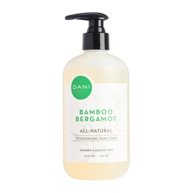 DANI Natural Moisturizing Hand Soap in Bamboo Bergamot, 12 Ounce Bottle with Pump