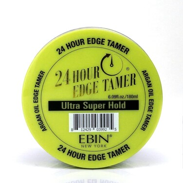 EBIN NEW YORK 24 Hour Edge Tamer Ultra Super Hold 6.34 fl.oz/180ml No Flaking, Smooth Shine, Argan &amp; Castor Oil, Strong Edge Control Gel, Edge gel