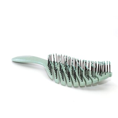 Earth &amp; I Wheat Fiber Flex Detangler Hairbrush, Detangles Wet or Dry Hair for All Hair Types, Teal