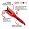 CHI Spin N Curl, Curling Iron For Healthy &amp; Shiny Effortless Curls &amp; Waves, Provides Preset Temperature Settings For Each Hair Texture, Ruby Red
