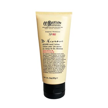 C.O. Bigelow Dr. Hiosous Quince Hand Lotion Travel Size for Dry Hands, Hand Cream to Soften Dry, Cracked Skin and Create Glove-Like Barrier, with Quince Extract, Carrot Oil, and Shea Butter, 2 fl oz