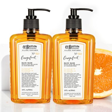 C.O. Bigelow Hand Wash, Grapefruit No.1527 - Village Perfumer Moisturizing Hand Wash for Bathroom &amp; Kitchen with Aloe Vera, 10 fl oz, Pack of 2