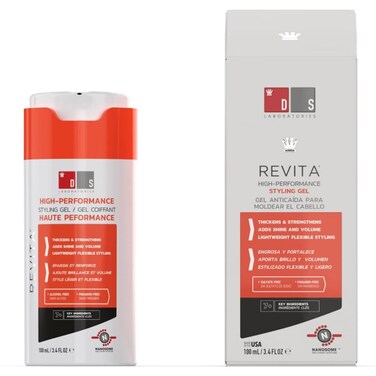 DS Laboratories Revita Hair Styling Medium Hold Gel for Men - Ginseng, Zinc &amp; Caffeine for Thickening and Styling Hair