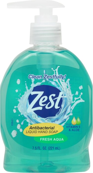 Zest Antibacterial Liquid Hand Soap Fresh Aqua Plus Vitamin E &amp; Aloe 7.5 Fl. Oz