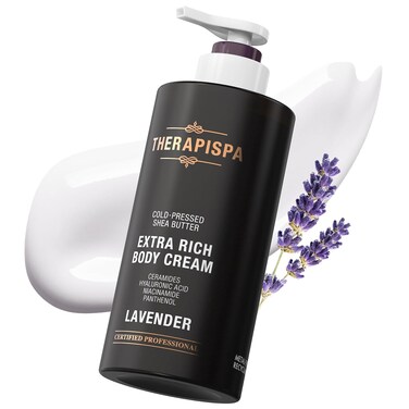 Extra Rich Body Cream - Deep Hydration and Repair with Ceramides, Hyaluronic Acid, Niacinamide (B3), Panthenol (B5), and Shea Butter for Dry Skin (Lavender, 17.0 fl oz, Pack of 1)