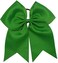 Kenz Laurenz Cheer Bows Green - Cheerleading Softball Gifts for Girls and Women Team Bow with Ponytail Holder Complete Your Cheerleader Outfit Uniform Strong Hair Ties Bands Elastics