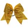 Kenz Laurenz Glitter Cheer Bows Cheerleading Softball Gifts, Team Bow with Ponytail Holder Complete your Cheerleader Outfit, Strong Hair Ties Bands Elastics for Girls and Women, Gold (Pack of 1)