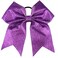 Kenz Laurenz Glitter Cheer Bows Cheerleading Softball Gifts, Team Bow with Ponytail Holder Complete your Cheerleader Outfit, Strong Hair Ties Bands Elastics for Girls and Women, Purple (Pack of 1)