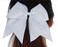 Kenz Laurenz Glitter Cheer Bows Cheerleading Softball Gifts, Team Bow with Ponytail Holder Complete your Cheerleader Outfit, Strong Hair Ties Bands Elastics for Girls and Women, White (Pack of 1)